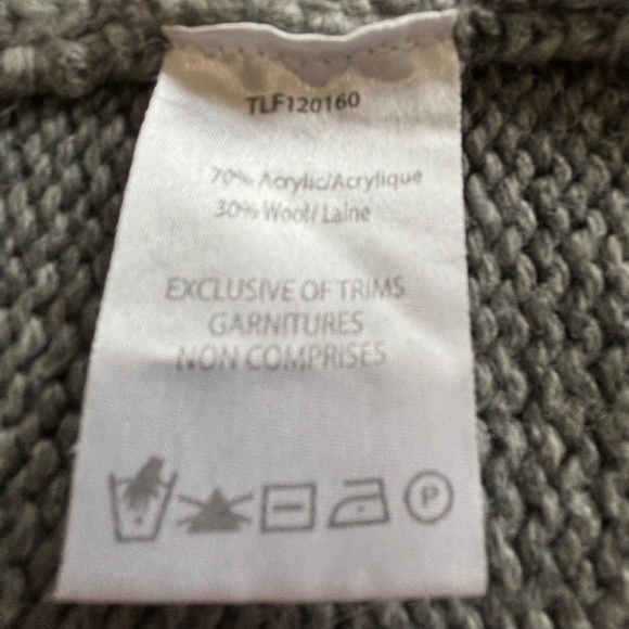 Triple Five Soul full zip Cowichan style sweater wool blend size small - Picture 11 of 12